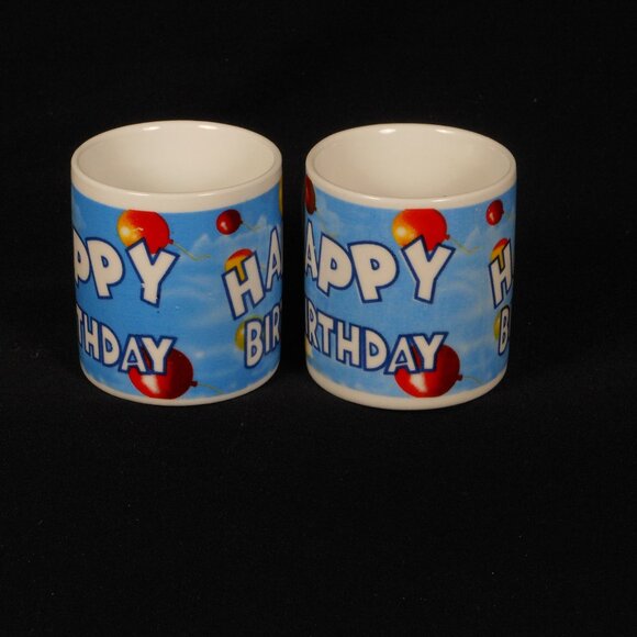 pair of cute Happy Birthday espresso cups - Picture 3 of 5